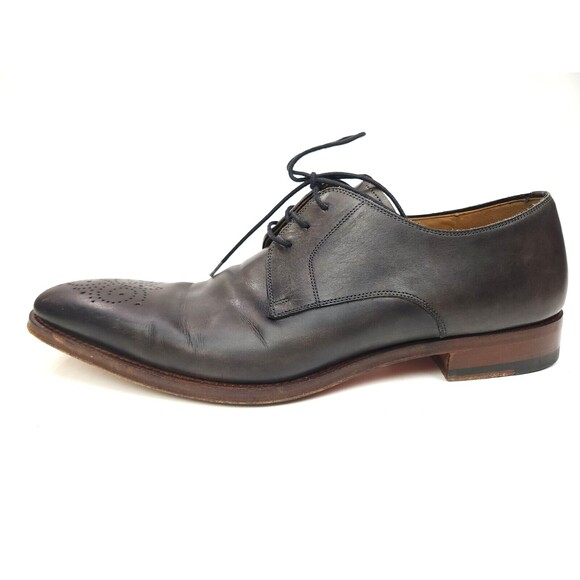 Magnanni Gerardo Dress Shoes Men\'s 9.5 M Brown Gray Derby Medallion Leather main image 6